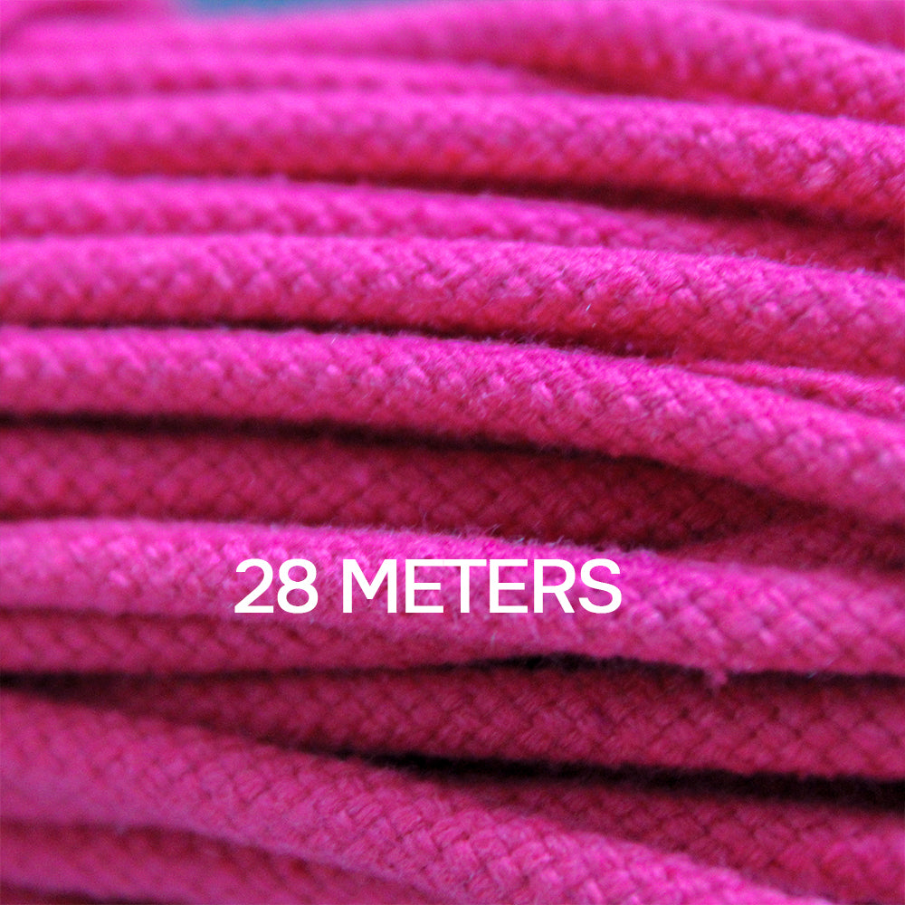 Cotton Cord 5mm, 28 meters. FUCHSIE color