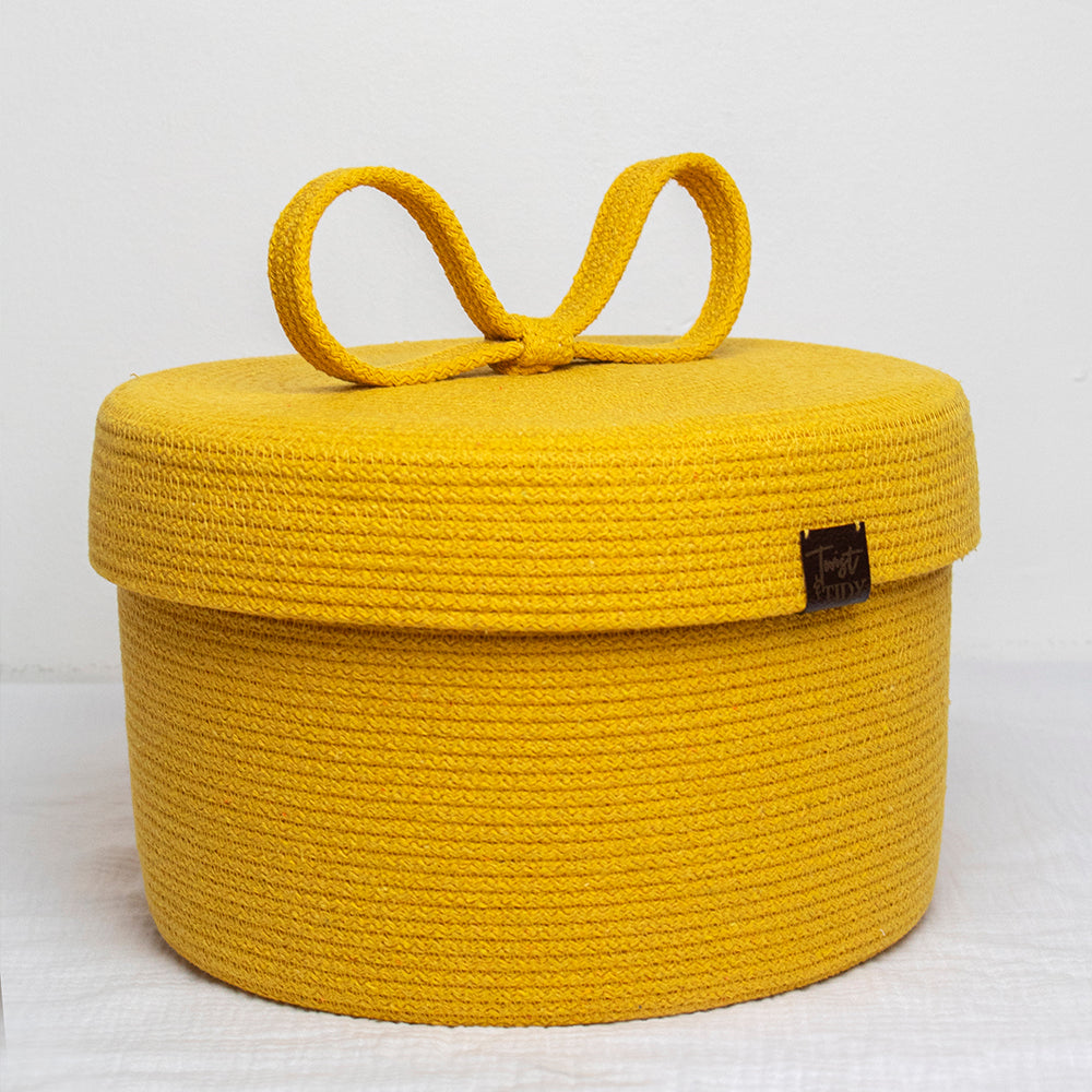 Basket With Lid Mustard
