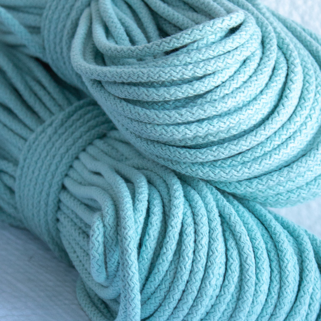 Braided Cotton Cord 5.5 mm, 50 meters MINT