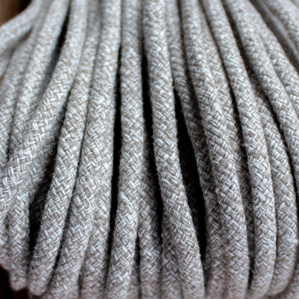 Cotton Cord 5mm, 50 meters. Melange LATTE + IVORY