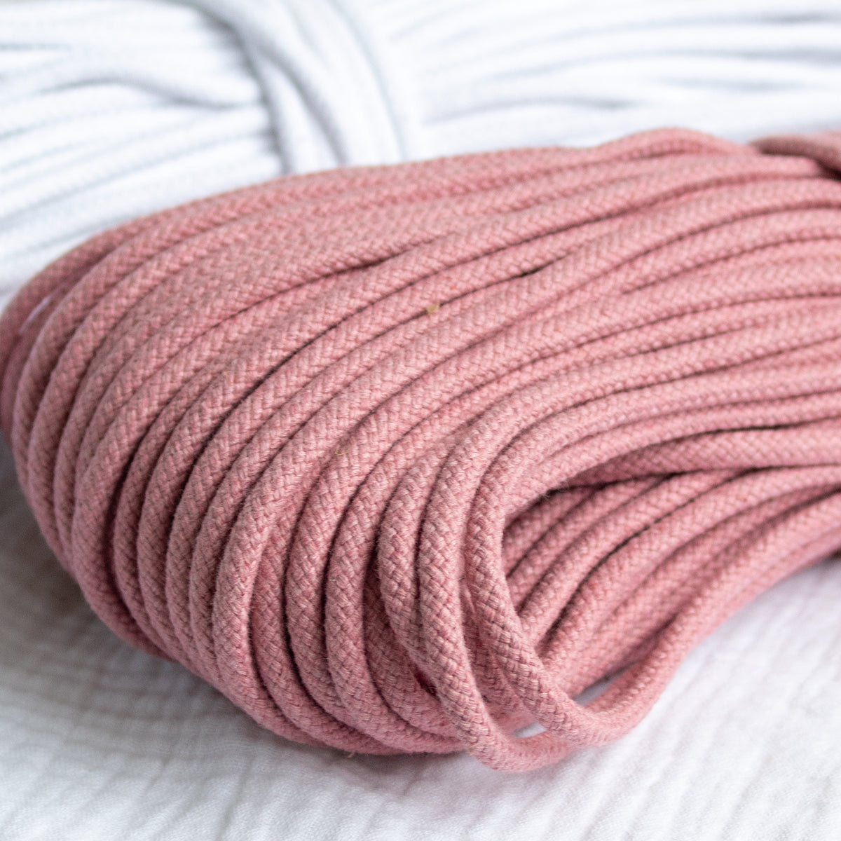 Cotton Cord 5 mm, 50 meters. Dusty Rose color