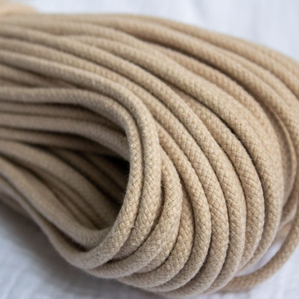 Cotton Cord 5 mm, 50 meters. BEIGE color
