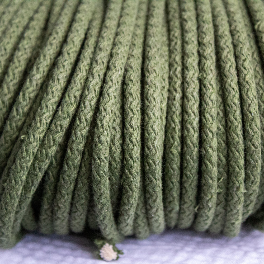 Braided Cotton Cord 5.5 mm, 50 meters POPLAR color