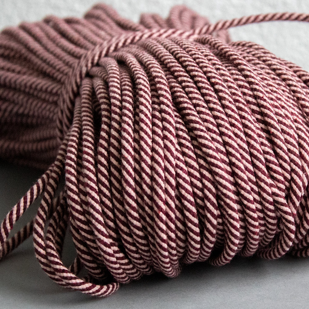 Cotton Cord 5mm, 50 meters. Twisted Maroon and Pink Colors