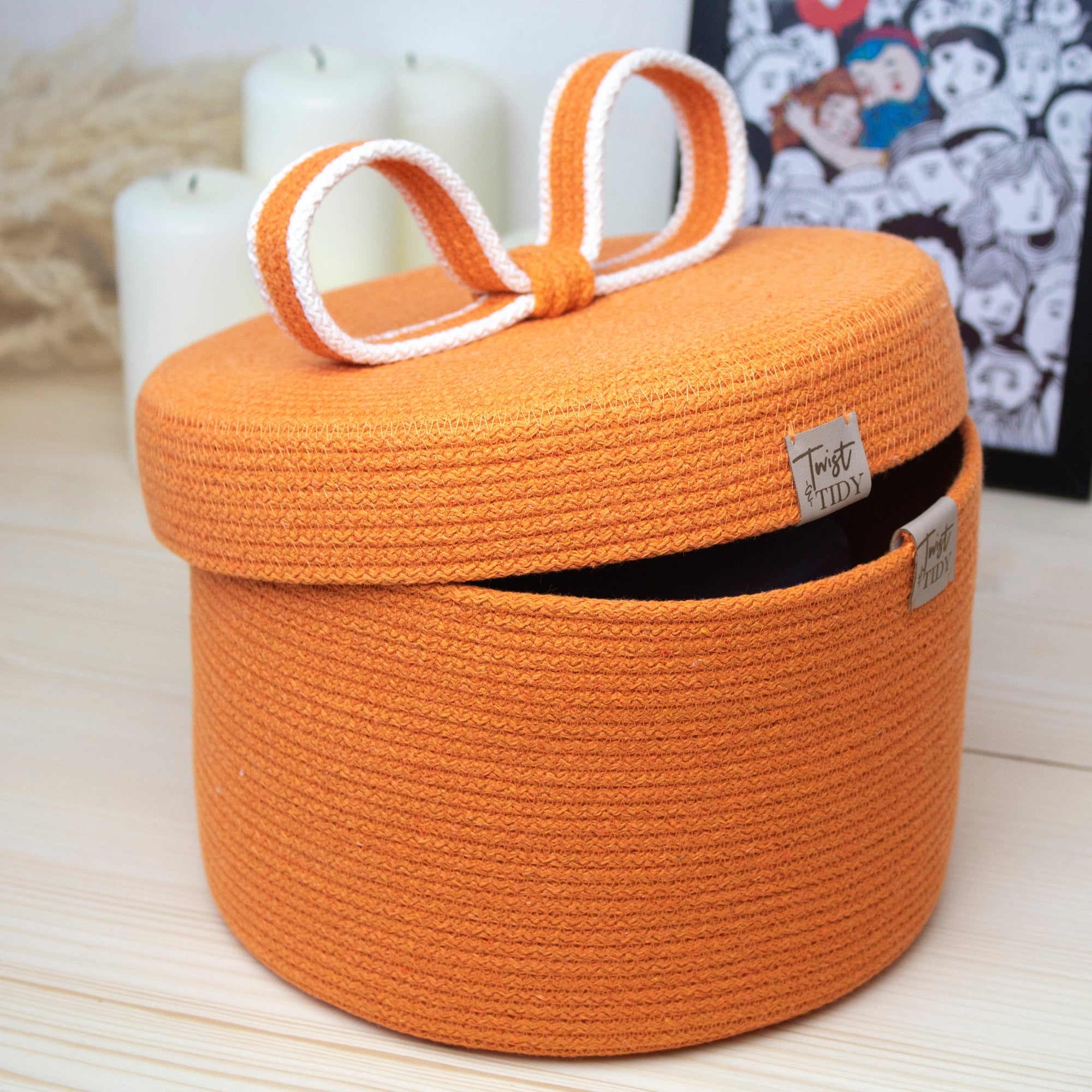 Basket With Lid Orange