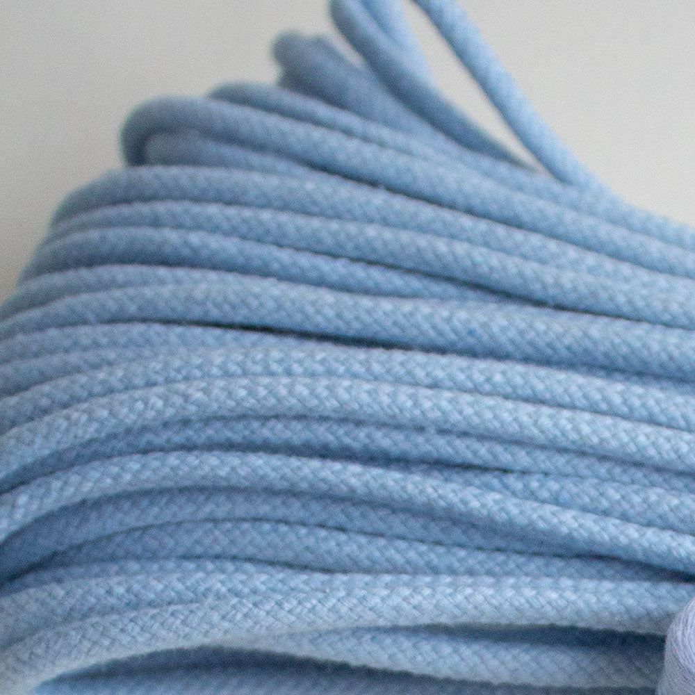 Cotton Cord 5 mm, 50 meters. BABY BLUE color