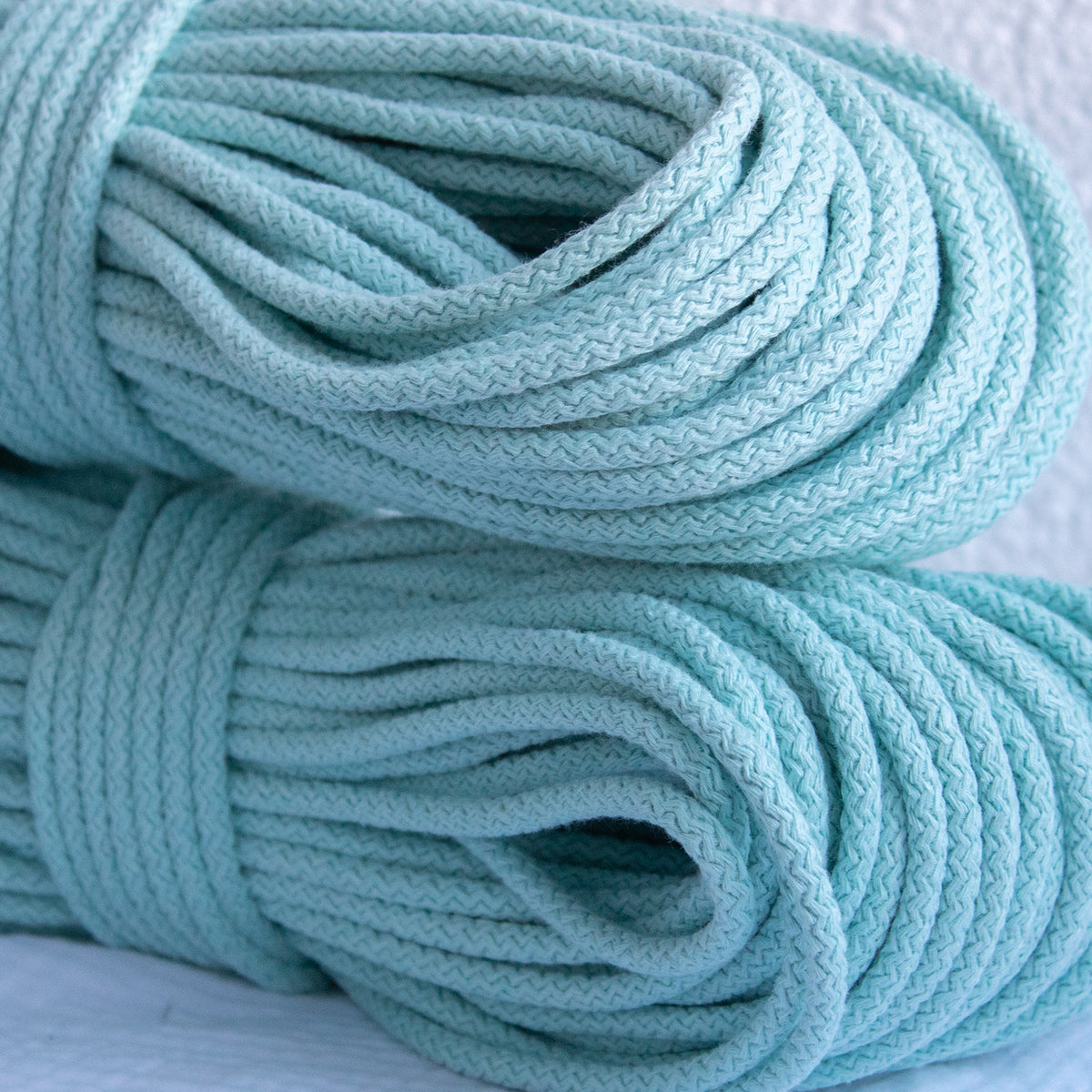 Braided Cotton Cord 5.5 mm, 50 meters MINT