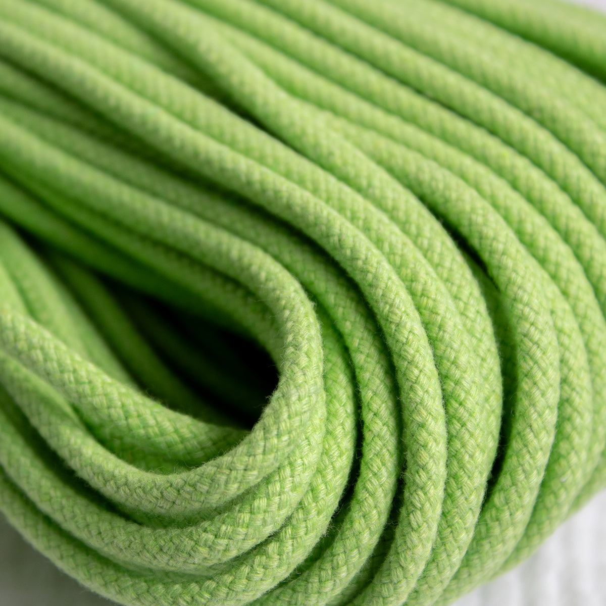 Cotton Cord 5mm, 50 meters. Lime Green color