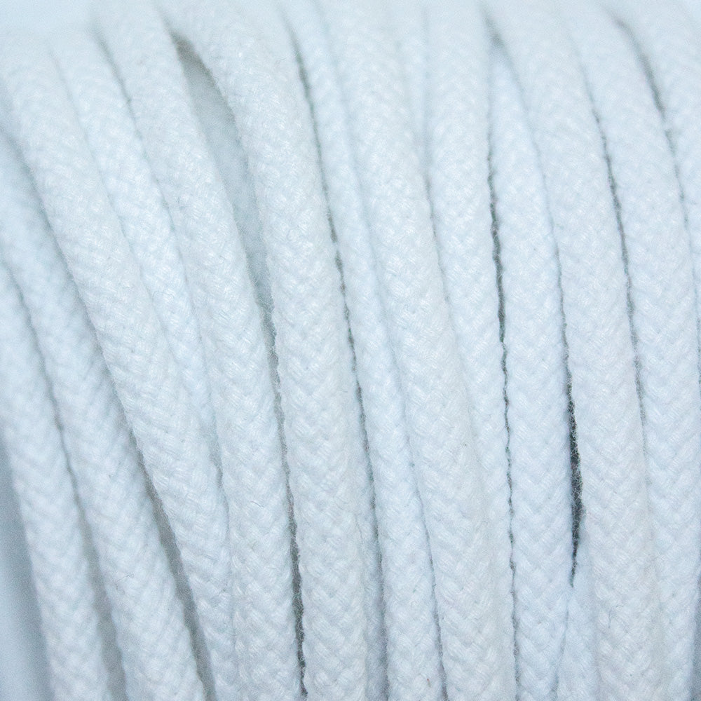 Cotton Cord 5mm, 50 meters. WHITE color