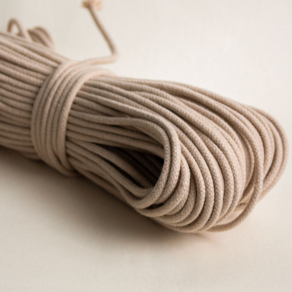 Cotton Cord 5 mm, 50 meters. BEIGE color