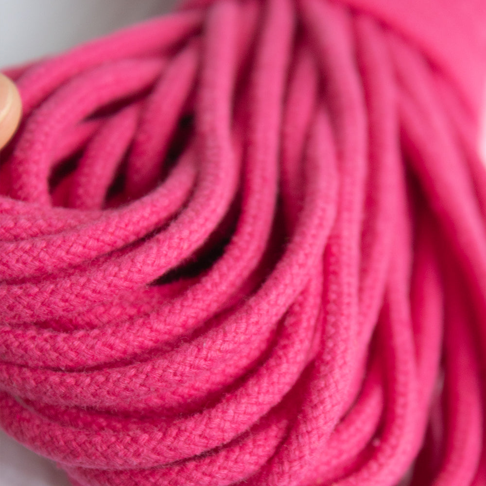 Cotton Cord 5mm, 50 meters. FUCHSIE color