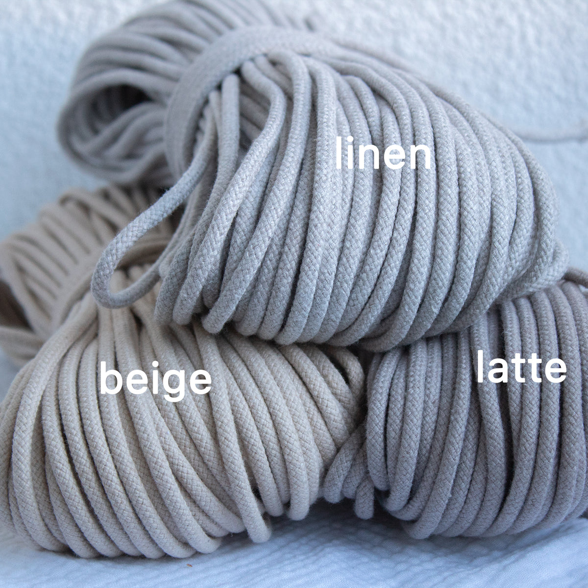 Cotton Cord 5mm, 50 meters. LINEN