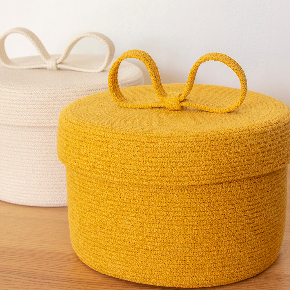 Basket With Lid Mustard