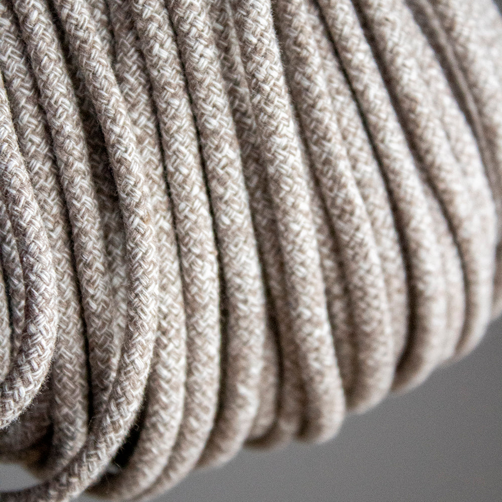 Cotton Cord 5mm, 50 meters. Melange LATTE + IVORY