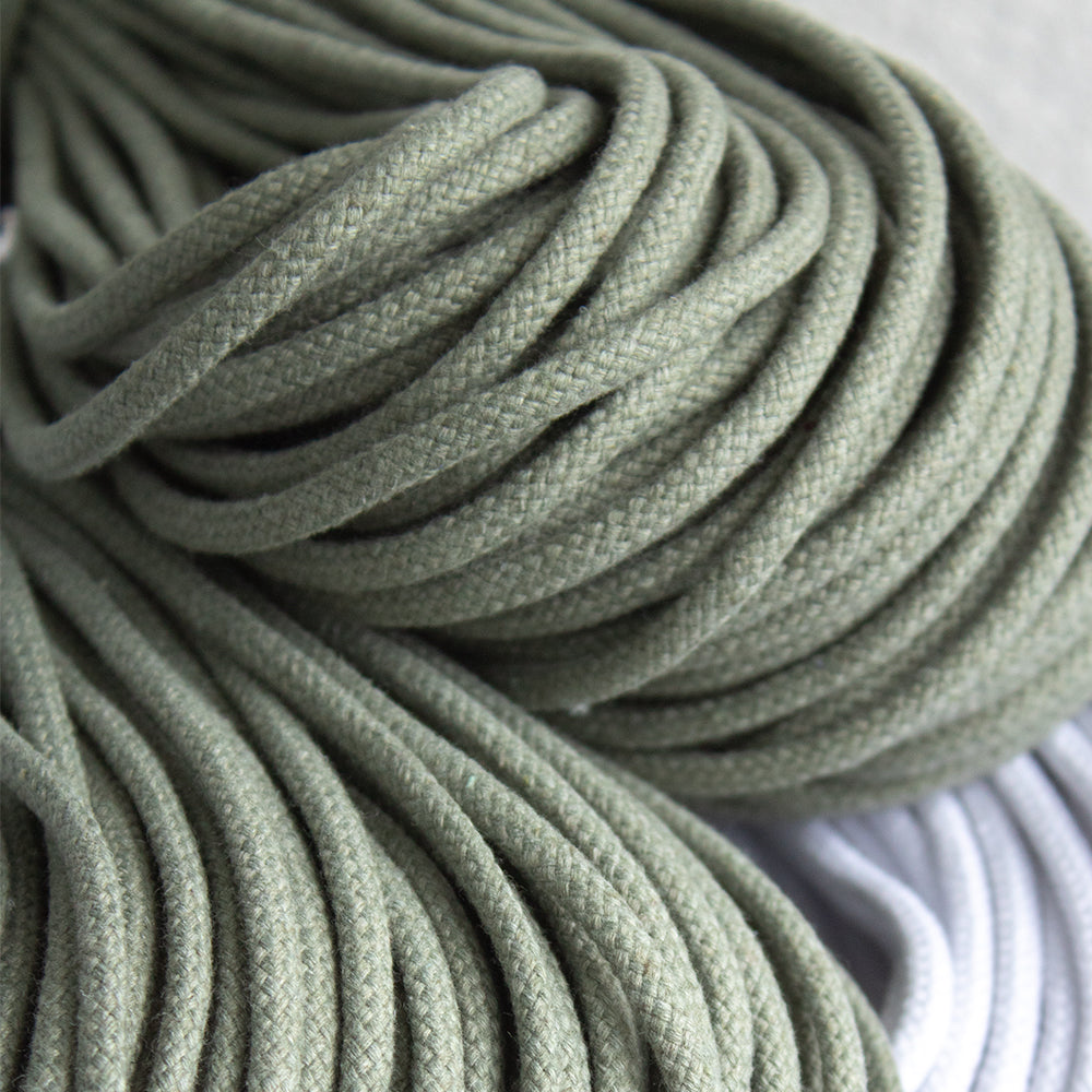 Cotton Cord 5mm, 50 meters. OLIVE color