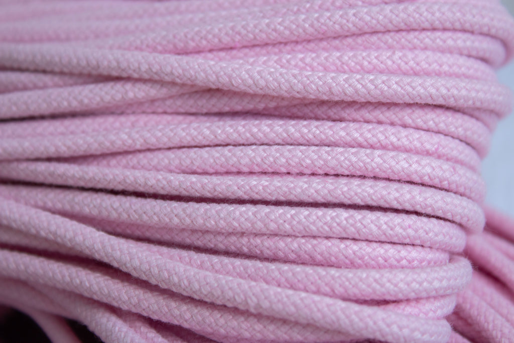 Cotton Cord 5 mm, 50 meters. Pink color