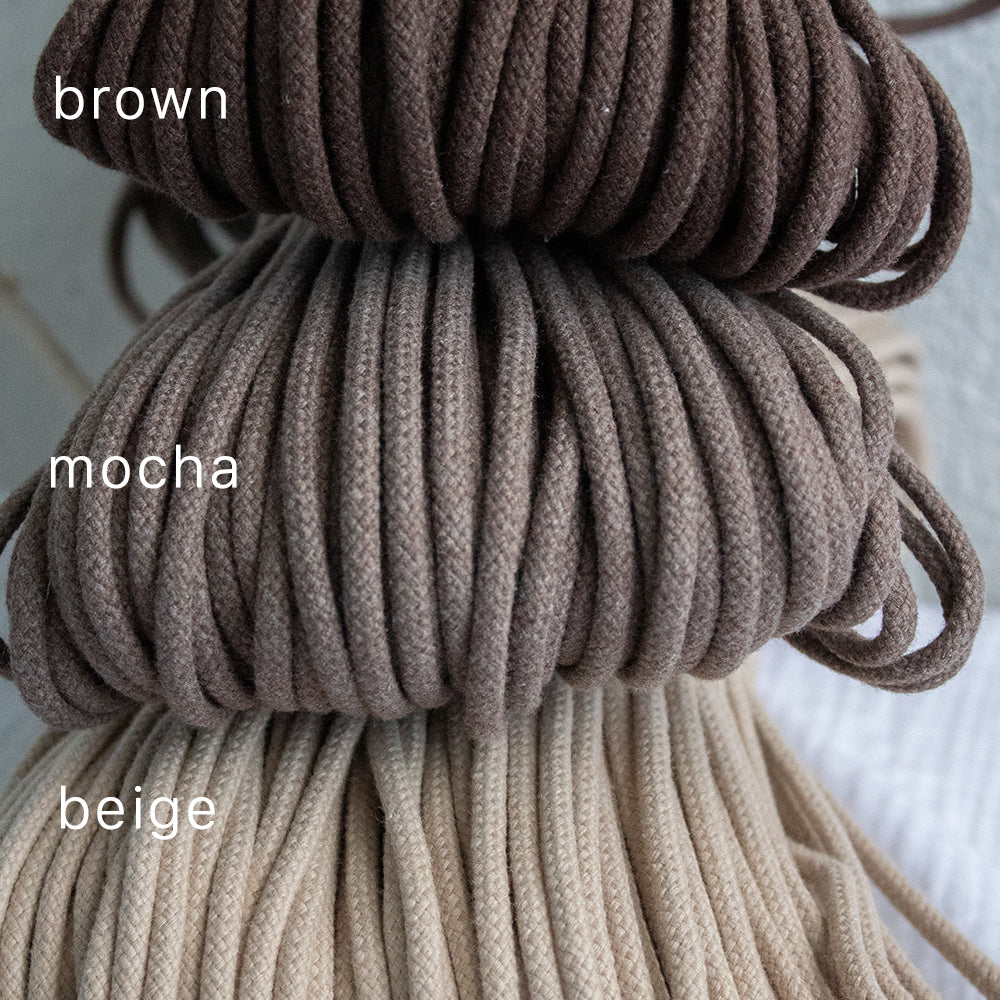 Cotton Cord 5 mm, 50 meters. MOCHA color