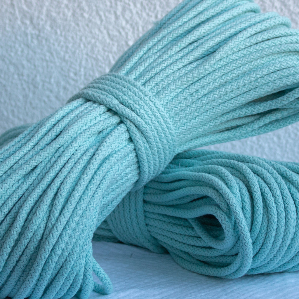 Braided Cotton Cord 5.5 mm, 50 meters MINT