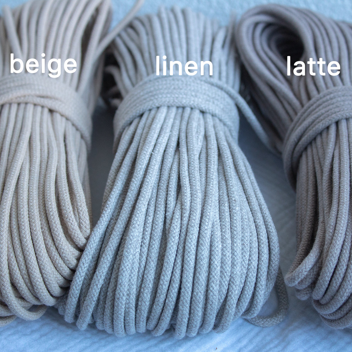 Cotton Cord 5mm, 50 meters. LINEN