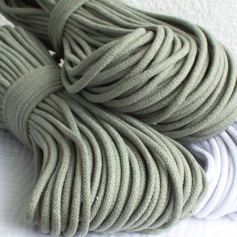 Cotton Cord 5mm, 50 meters. OLIVE color