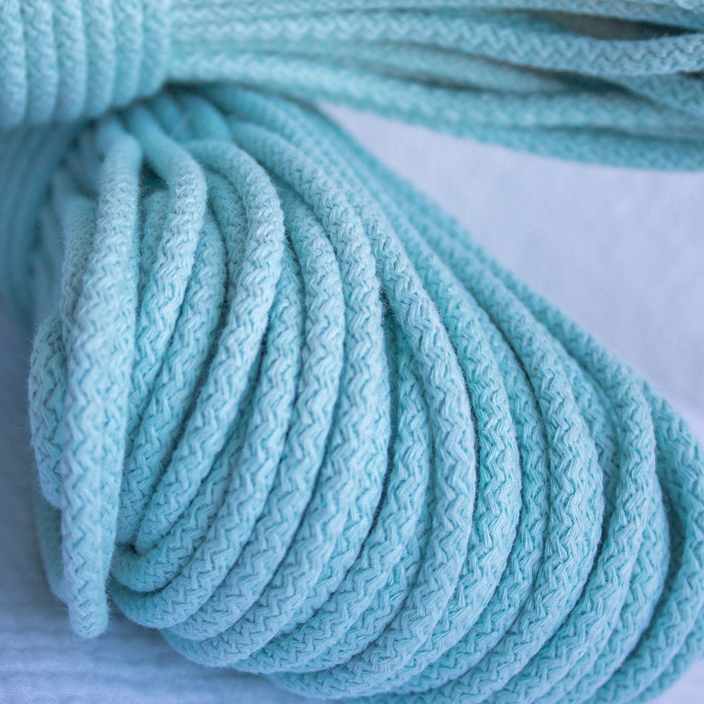 Braided Cotton Cord 5.5 mm, 50 meters MINT