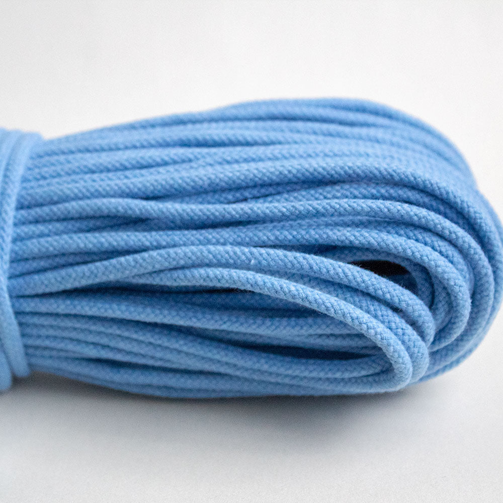 Cotton Cord 5 mm, 50 meters. LIGHT BLUE color