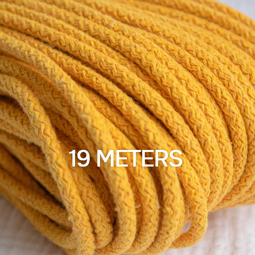Braided Cotton Cord 5.5 mm, 20 meters MUSTARD color