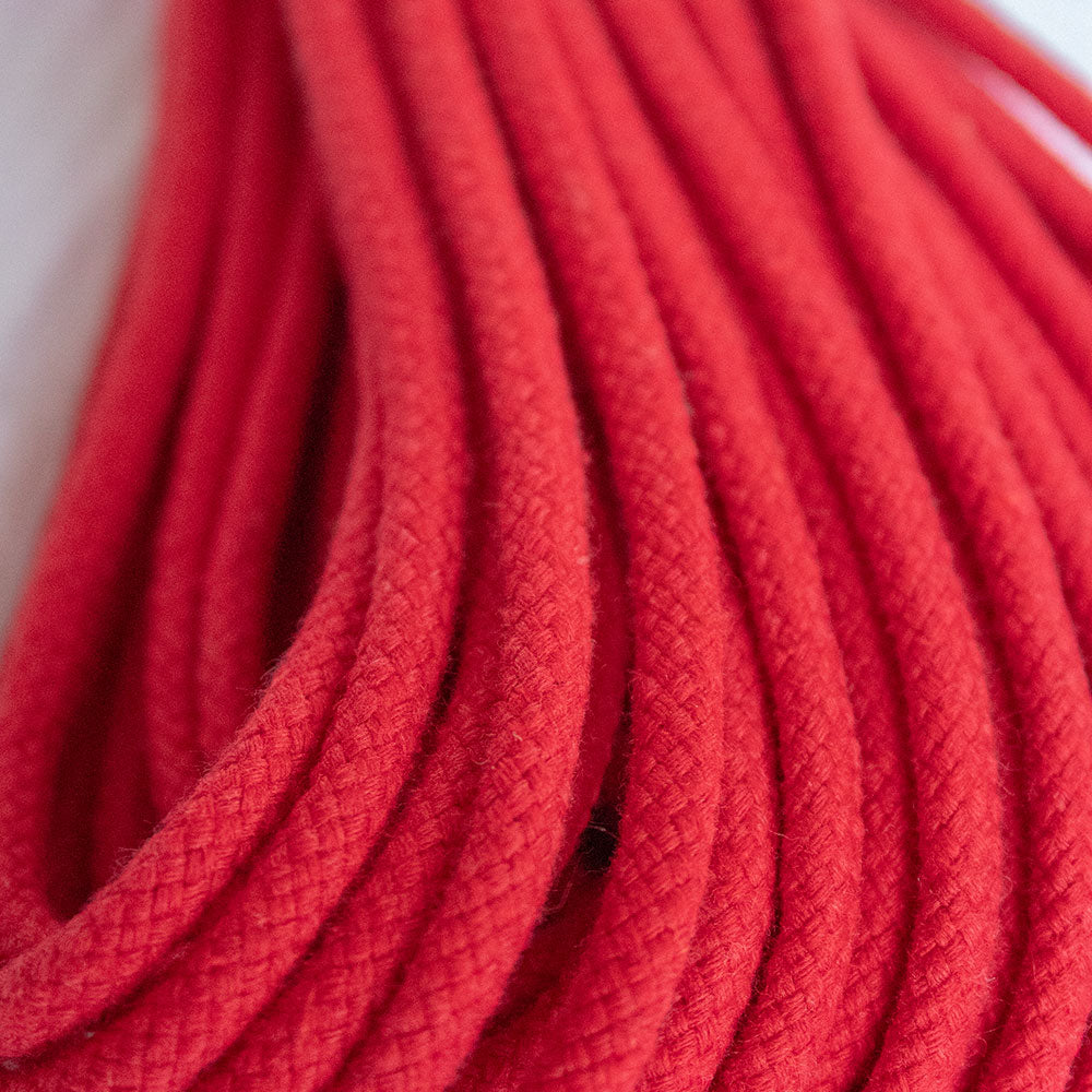 Cotton Cord 5 mm, 50 meters. RED color