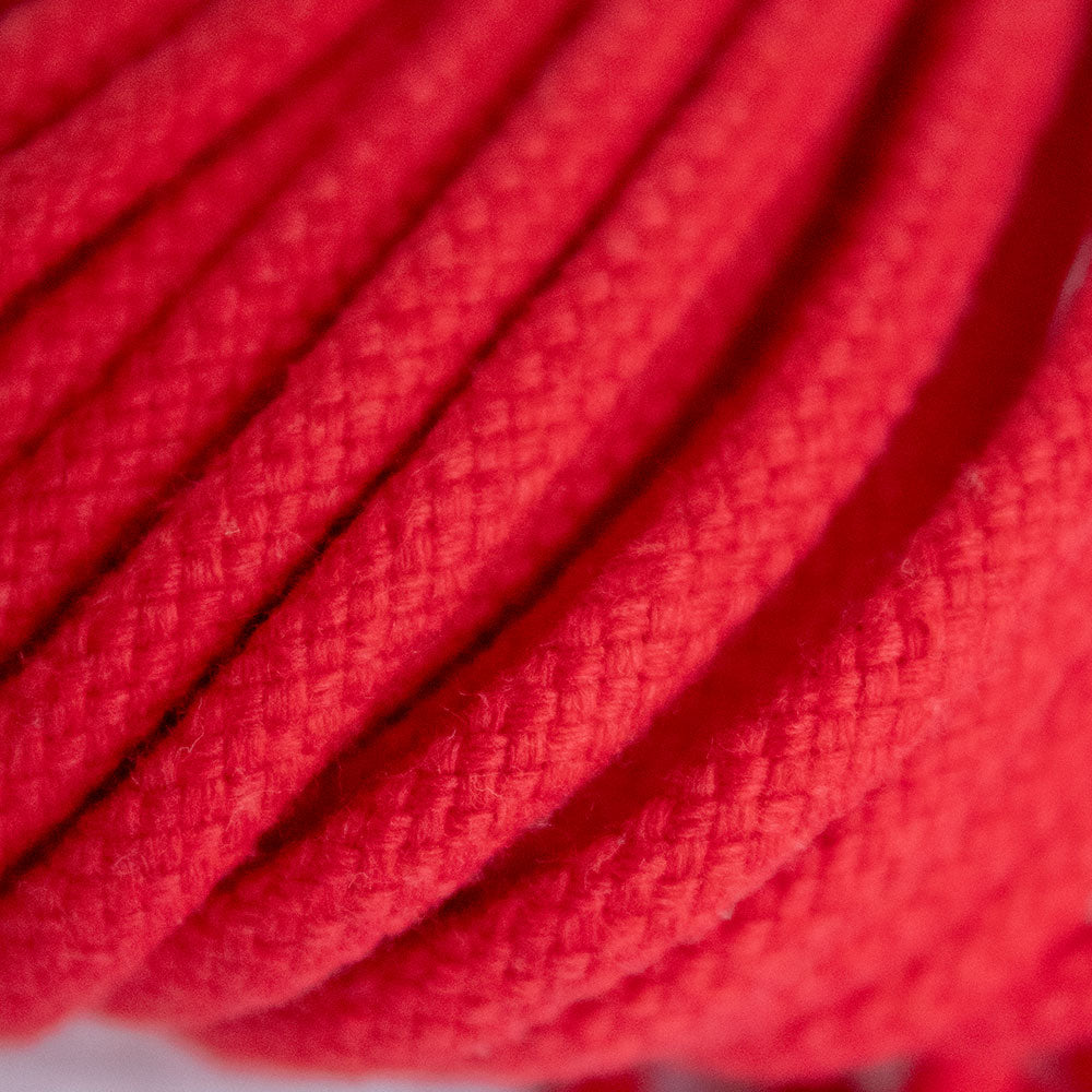 Cotton Cord 5 mm, 50 meters. RED color