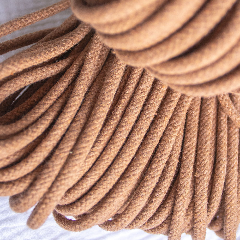 Cotton Cord 5mm, 50 meters. CARAMEL color