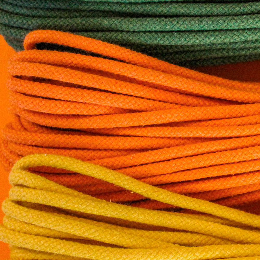 Cotton Cord 5 mm, 50 meters. ORANGE color