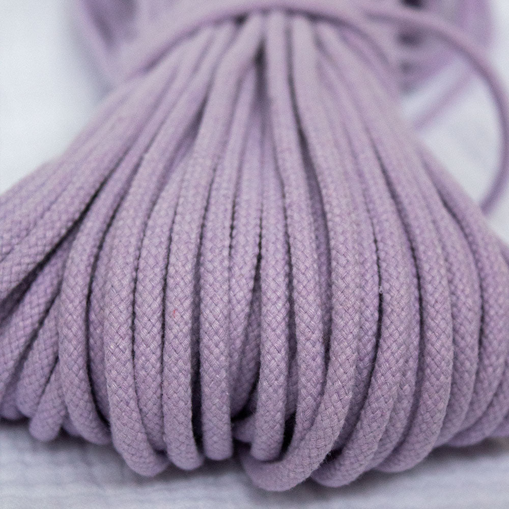 Cotton Cord 5mm, 50 meters. LILAC color