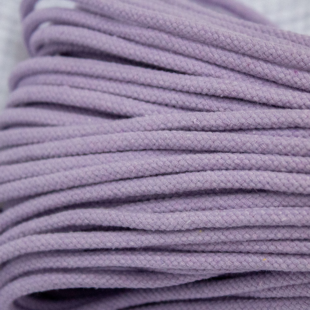 Cotton Cord 5mm, 50 meters. LILAC color