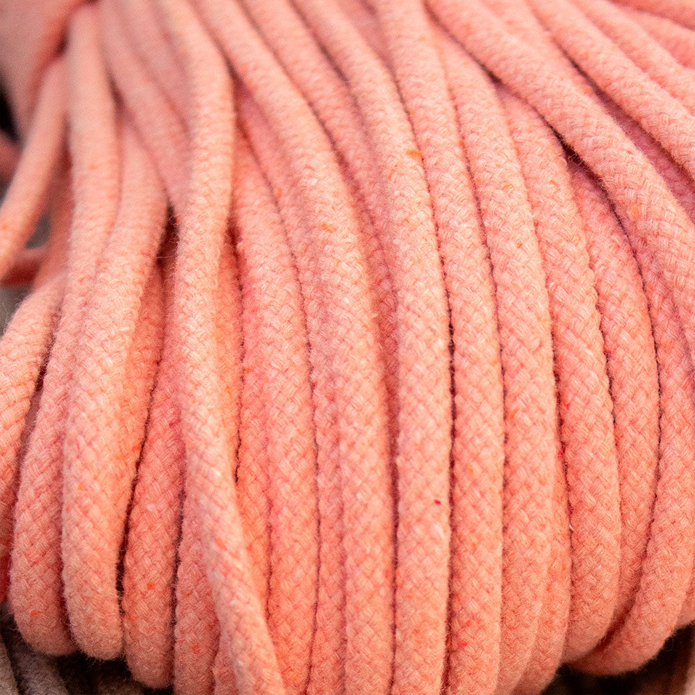 Cotton Cord 5 mm, 50 meters. PEACH color