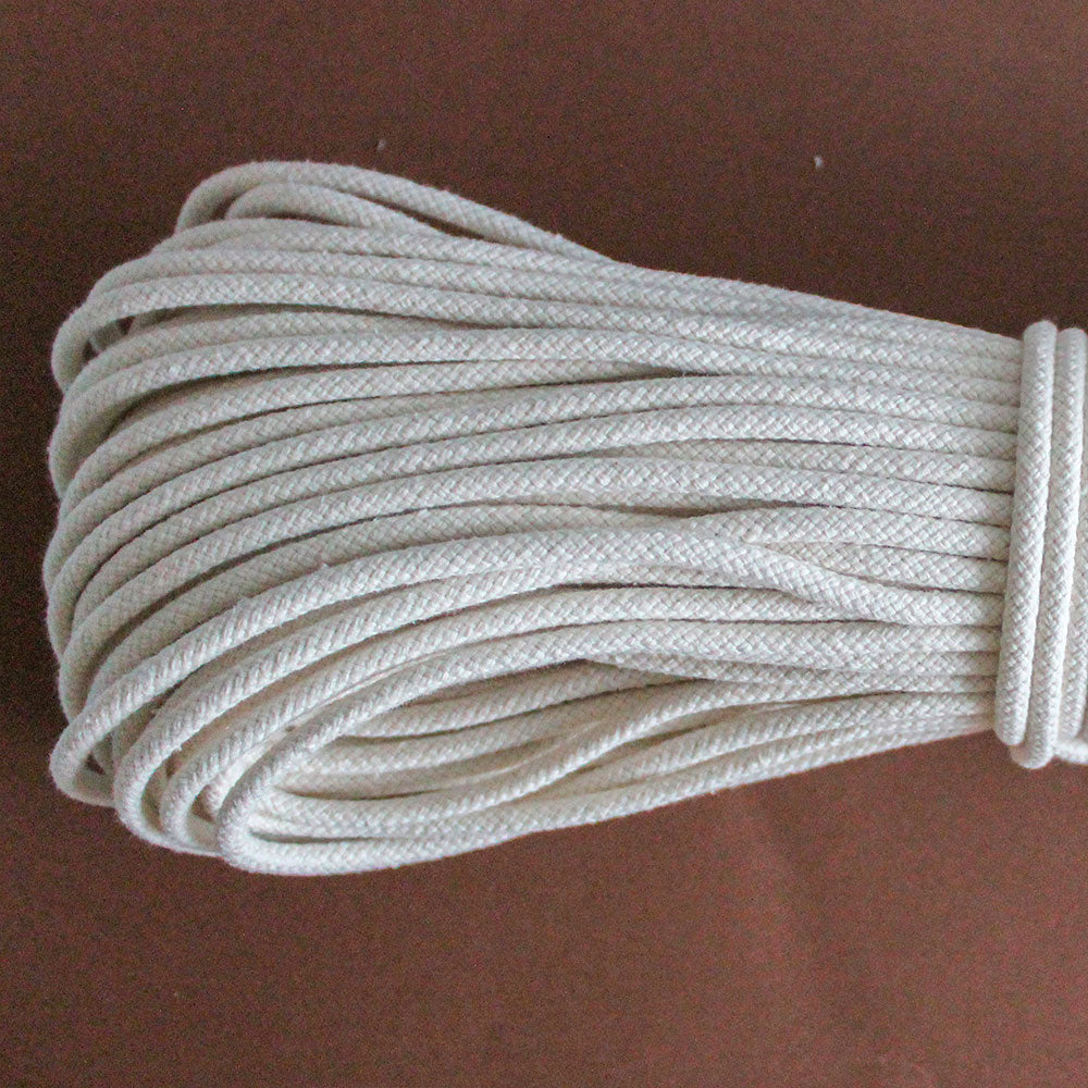 Cotton Cord 5mm, 50 meters. IVORY color