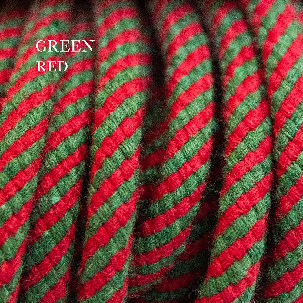 Cotton Cord 5 mm, 50 meters. Christmas colors, twisted
