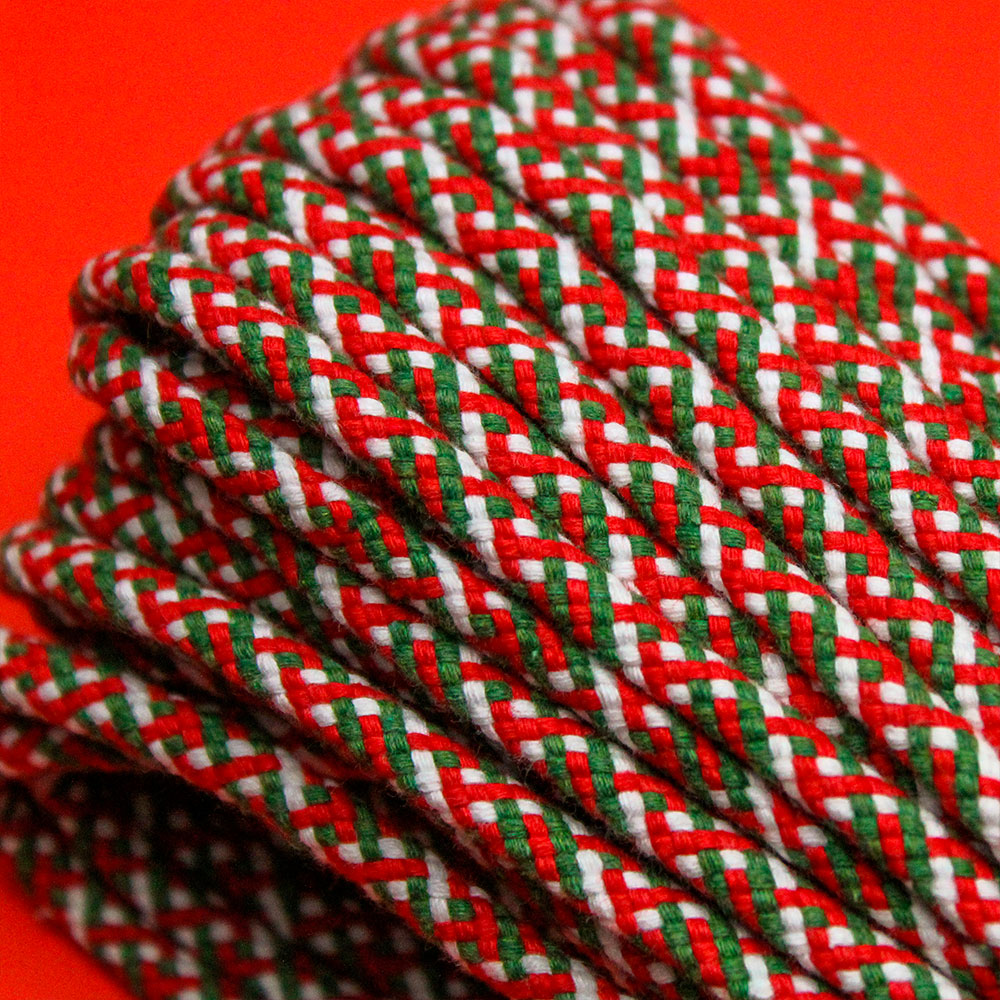 Cotton Cord 5mm, 50 meters. Christmas colors