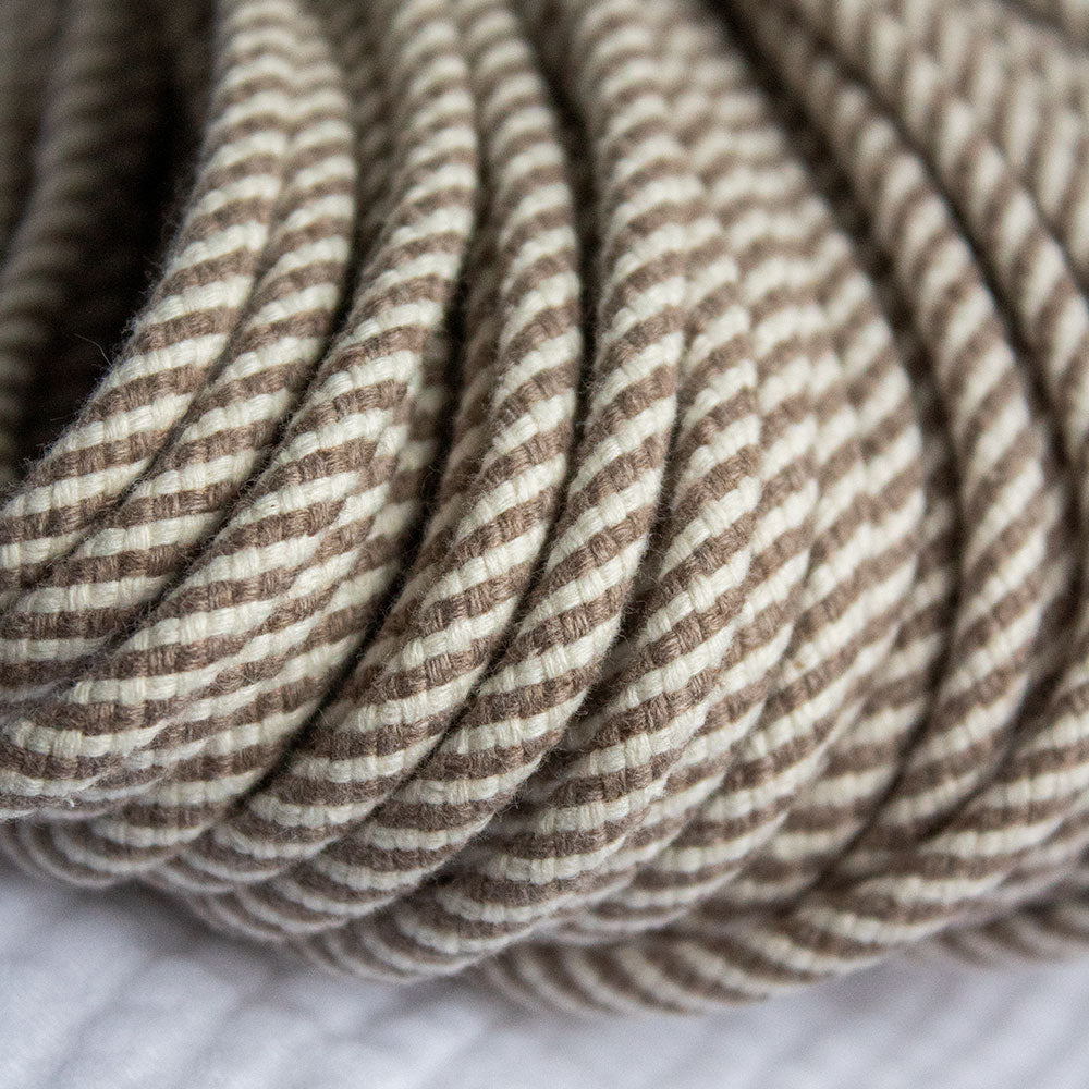 Cotton Cord 5mm, 50 meters. Twisted Latte and Ivory Colors