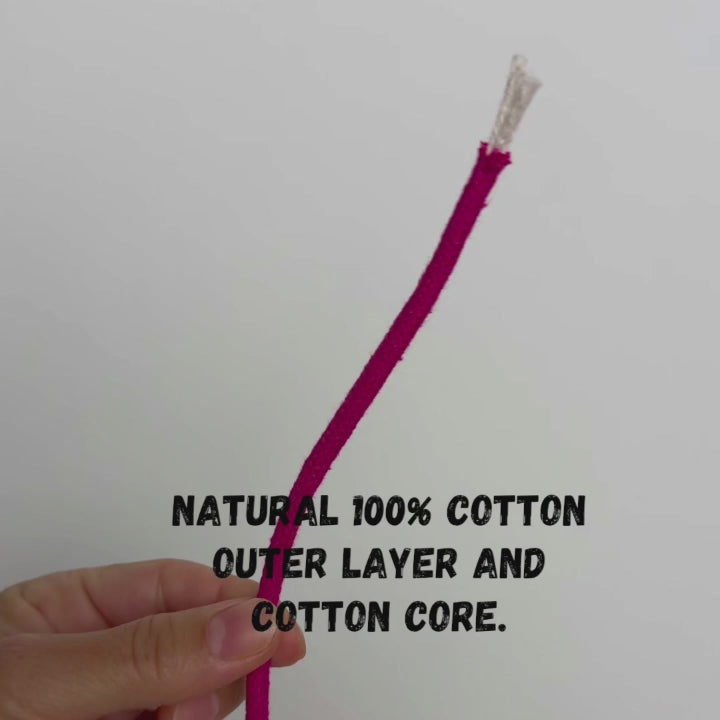 Cotton Cord 5mm, 50 meters. FUCHSIE color