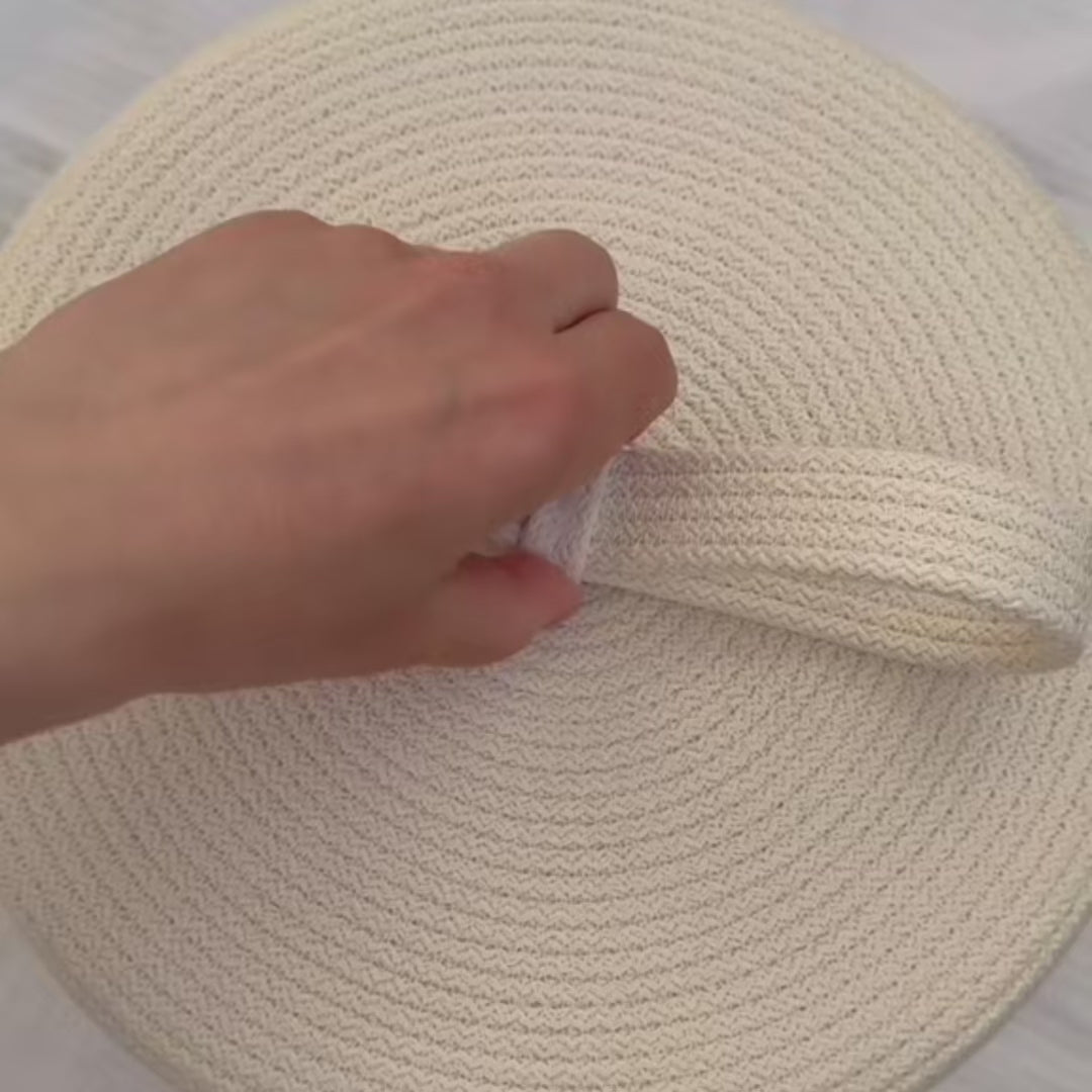 Basket With Lid Ivory