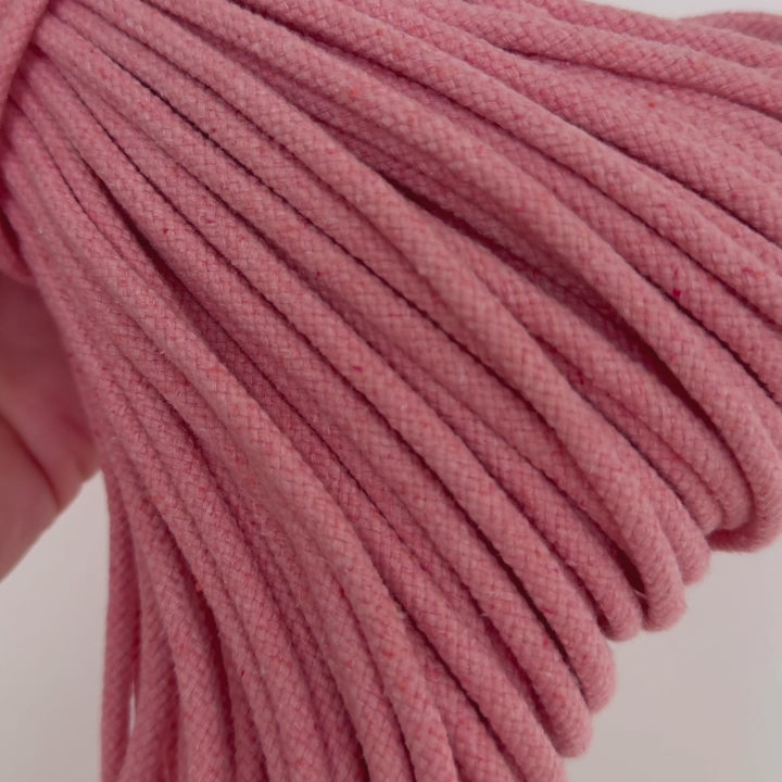 Cotton Cord 5 mm, 50 meters. PEACH color
